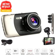 Mini Car DVR Cam Dual Lens 2017 New 4″ Video Recorder Full HD 1080P WDR Parking Car Camera Dash Cam Night Vision Auto Black Box