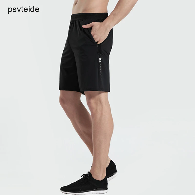 Psvteide pantalones cortos para correr para hombre, deportivos de secado rápido para gimnasio, Crossfit, bolsillo con cortos para correr| - AliExpress