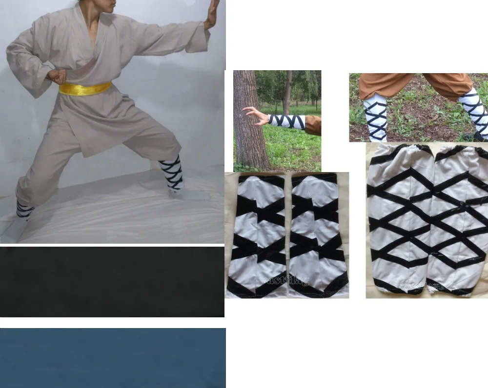 Унисекс черная/синяя льняная/хлопковая Shaolin костюм монахи униформа для боевых