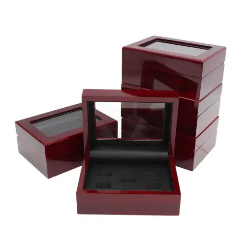 

Portable Wooden Display Box Velvet Jewelry Ring Earring Insert Display Cufflinks Organizer Box Wooden 1/3/4/5/holes Fan Gift
