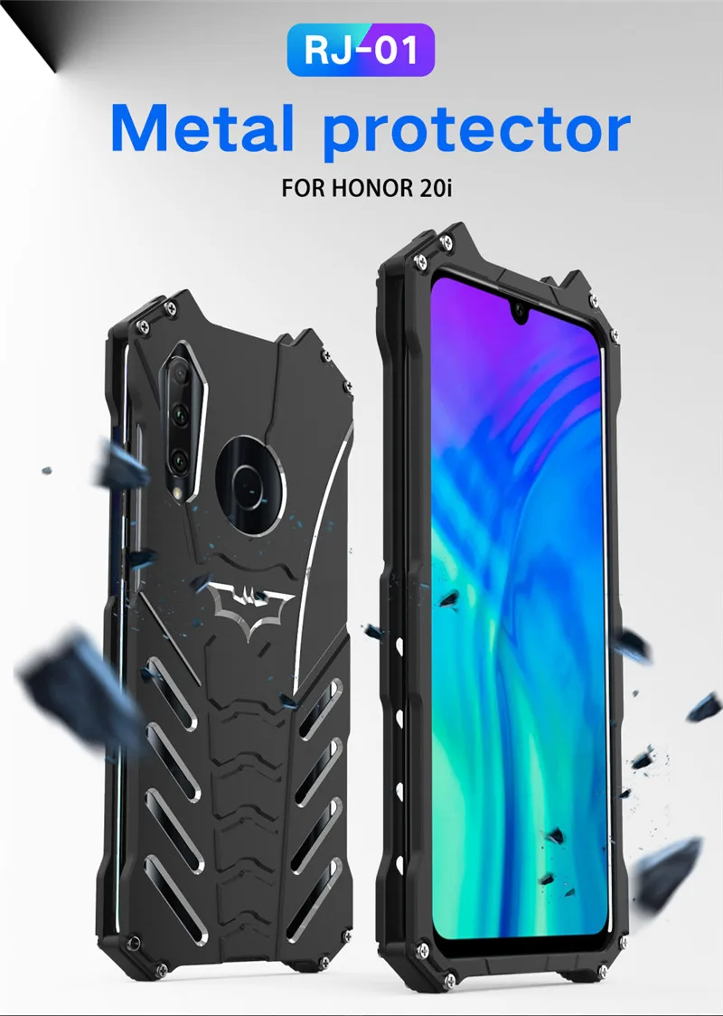 R-JUST металлический чехол для huawei Honor 20i алюминиевый ударопрочный чехол с защитой от падения Чехол Броня противоударные чехлы для телефонов RJ01