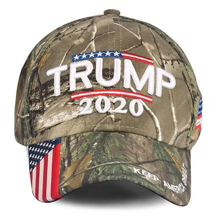 100 шт/партия, модная шапка Trump, сохраняющая Америку, большая Военная камуфляжная вышитая, США, шапка MAGA, высокое качество