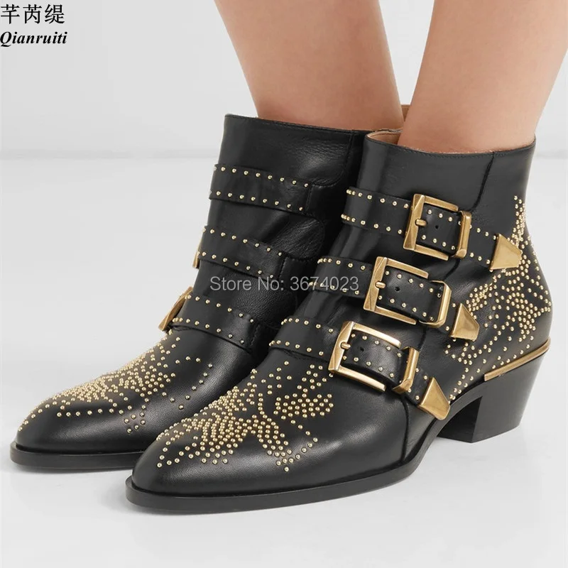 ankle boots with silver studs