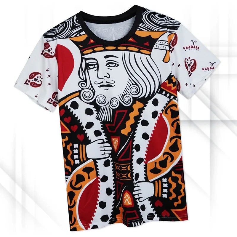 king queen couple t shirts Funny 3D Graphic Top Tees Poker Printed T Shirts Playing Cardsin T