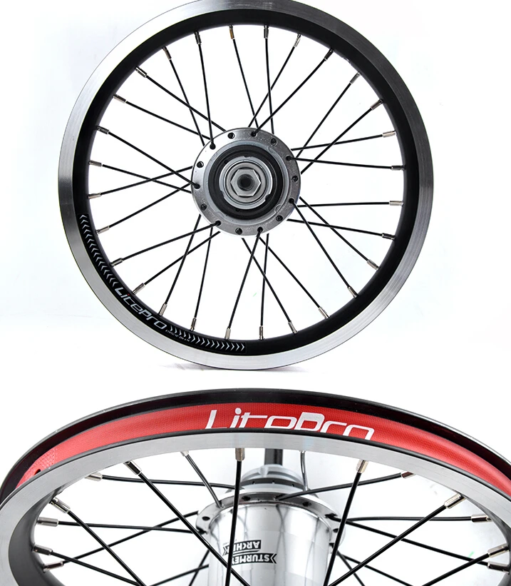 Litepro 14 дюймов внутренняя 3 скоростной колесная складной велосипед BMX Колеса Обода