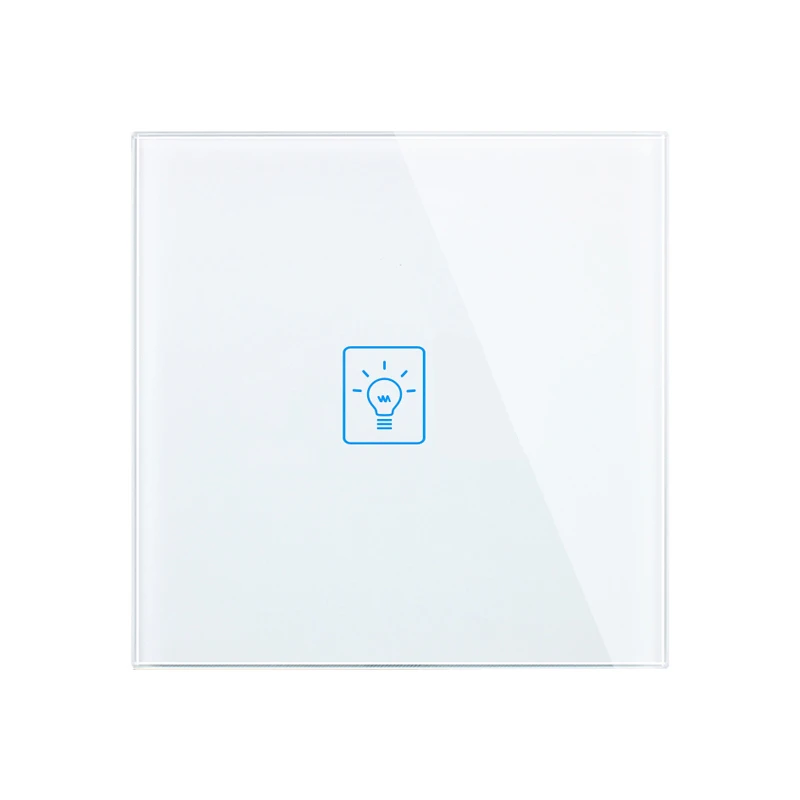 Настенный сенсорный выключатель для умного дома из Великобритании и Европы, Хрустальная стеклянная панель BaiJiang, 1 комплект, настенный сенсорный светильник, 220-250 В, 50 Вт - Цвет: Белый