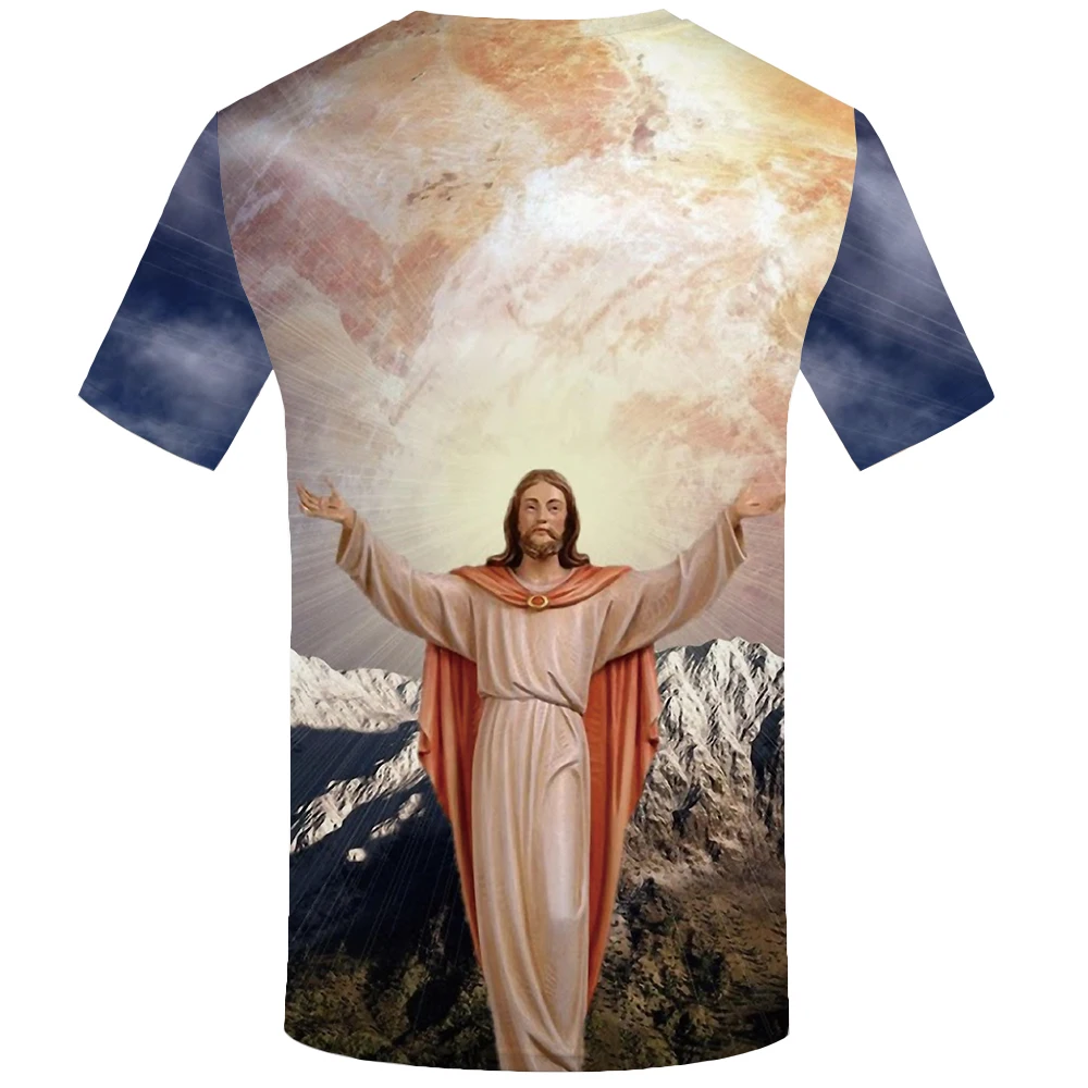 KYKU Jesus T-shirt Men Character T Shirt Hip-hop Tshirt Moon Anime Clothes Cool Funny T Shirts Gothic Mens Clothing 2018 Summer