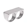 THE BLING KING Personality HipHop Two Finger Rings Stainless Steel Engrave Name Men Punk Biker Rings Women Party Cool Ring 5
