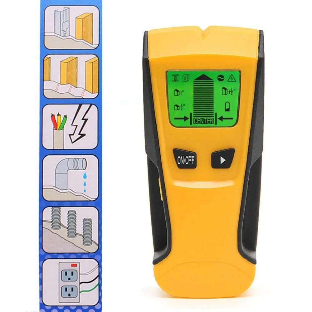 

ST250 3-in-1 Wood Studs Finder Metal Detector Backlight LCD Portable Handheld AC Live Wire Detector Wall Scanner