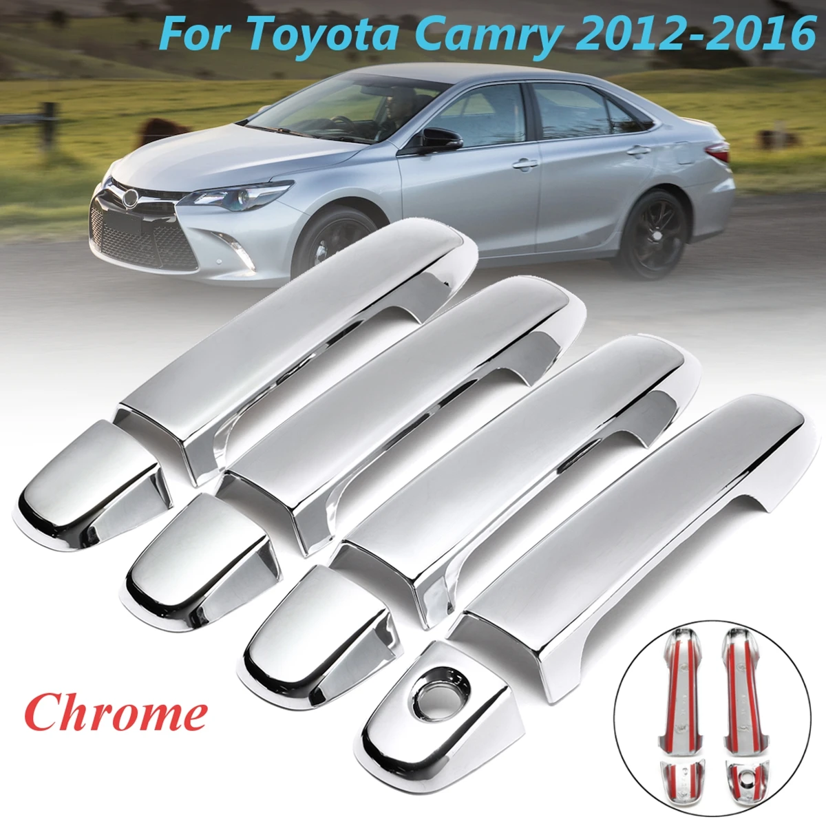 8 шт. 1 комплект ABS хромированные 4 дверные ручки крышки для Toyota Camry 2012 2013 автомобильный Стайлинг рамка отделка наклейки аксессуары