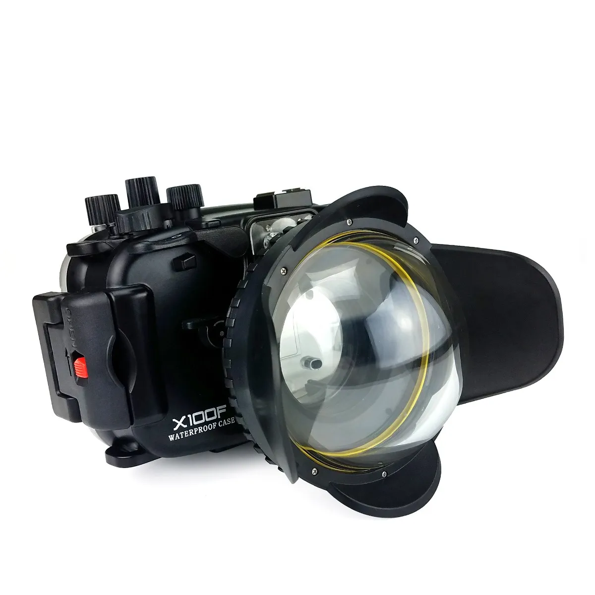 US $362.68 Seafrogs 40m130ft Underwater Camera Housing Case For Fujifilm X100F CameraMEIKON 67mm Fisheye Lens Round