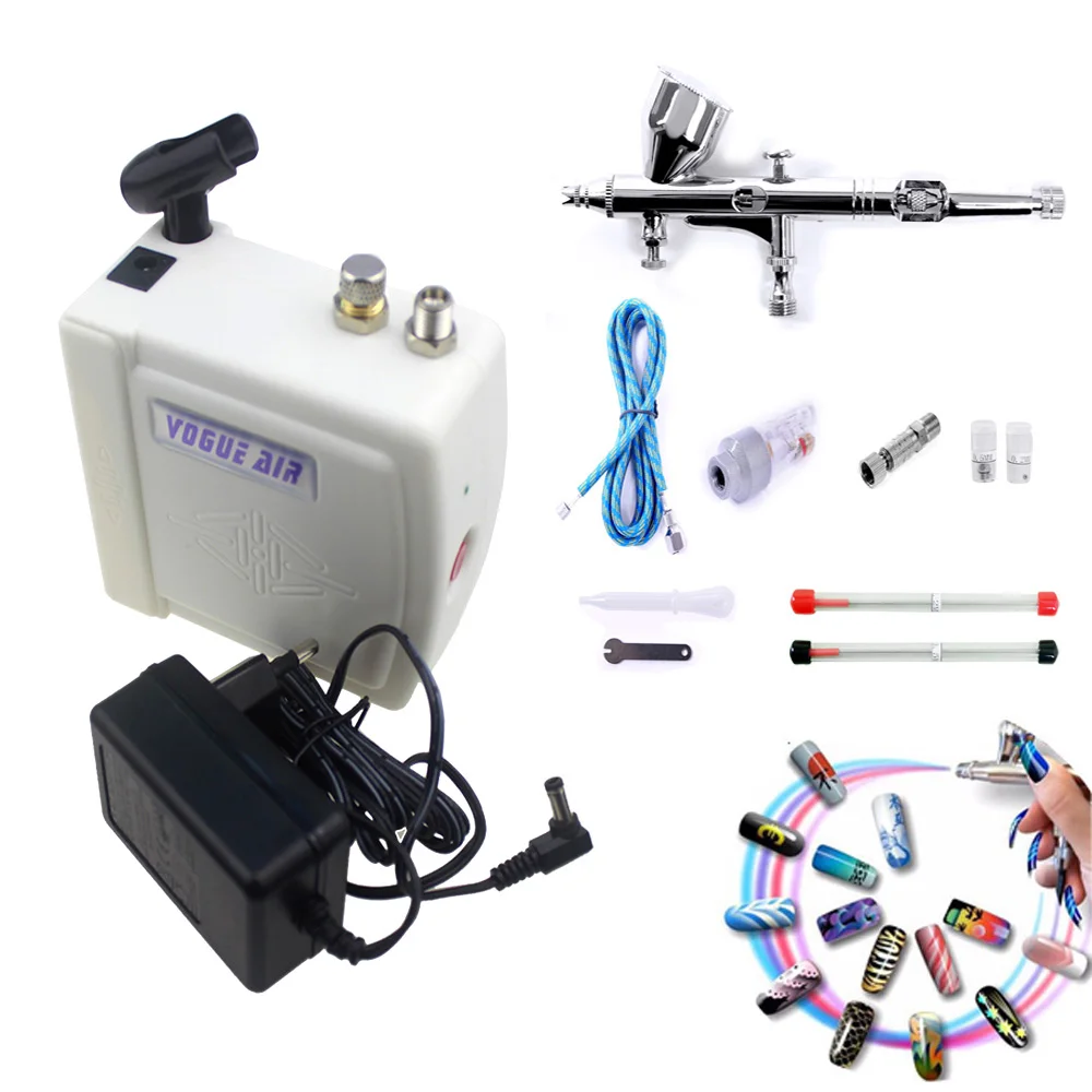 Escova de ar para Pintura Conjunto de Ferramentas Modelo de Spray de Carro Mini Dual Action Airbrush Kit Compressor 12 v Arma Corporal Maquiagem Nail Art Bolo Artesanato