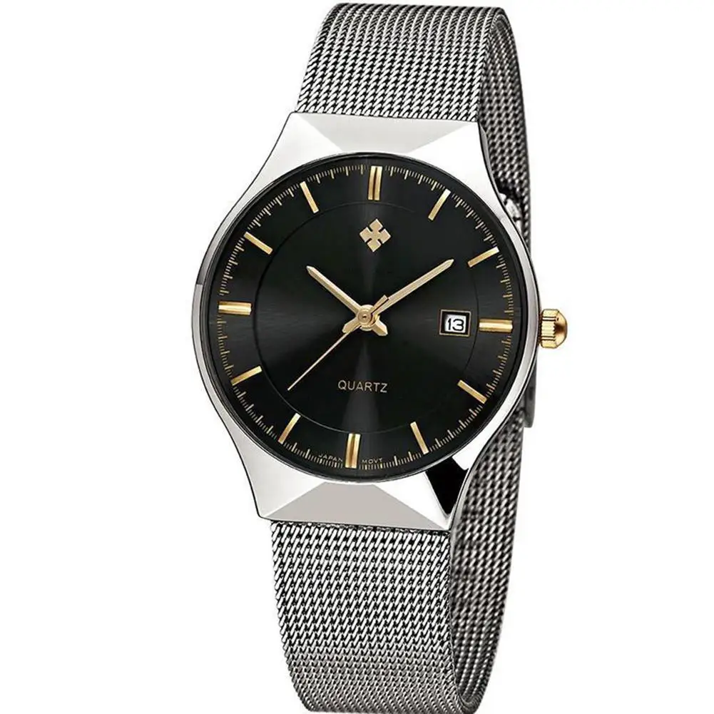 

Waterproof Stainless Steel Band Date Analog Business Men Quartz Wrist Watch
