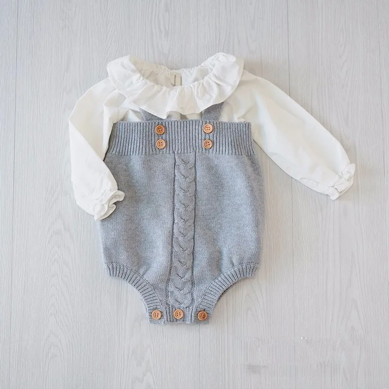 2016 cute baby girls jumpsuits infant rompers baby Toddler Overalls Button Rompers Princess Kids Clothes new arrival Rompers (4)