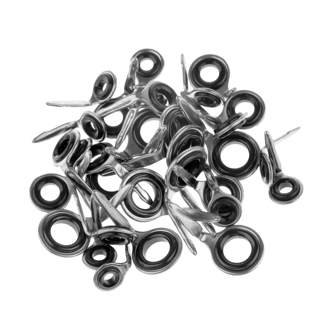 40pcs Raft Fishing Rod Eyes Ceramic Rings Rod Guides Tip Tops 3# 4# 5# 6#