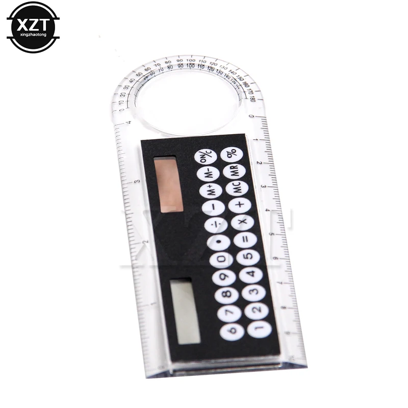 

1pcs 3 in 1 Mini Plastic Arithmetic Ruler with Calculator and Magnifier Function-Childrens Stationery Solar hot sale