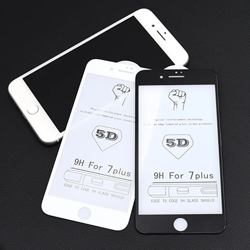 

5D Full Cover Protective Glass on For iPhone 6 7 8 Plus XR Tempered Glass For iPhone 6S X XS MAX Screen Protector Glass Film