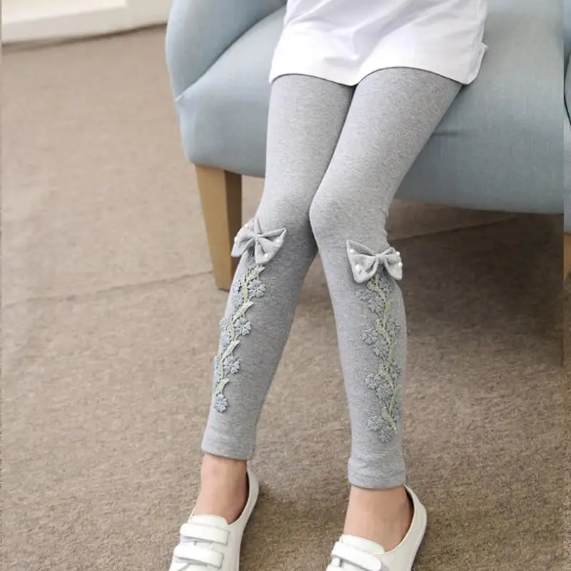 

Children's Trousers Baby Toddler Teen Girls Leggings Kids Pencil Pants Cotton Girl Flower Lace Legging 4 6 8 10 12 Years JW4092