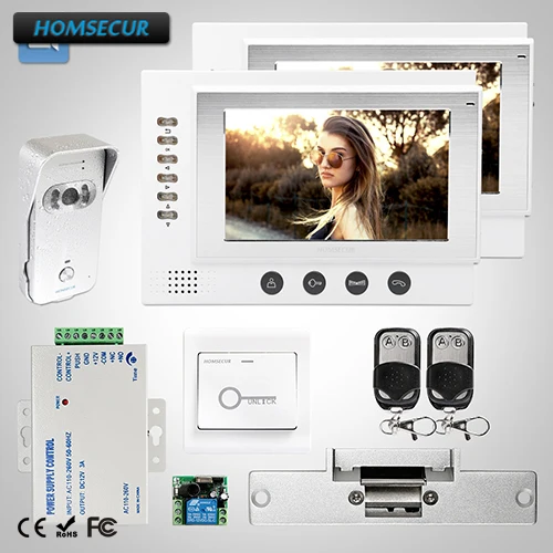 

HOMSECUR 7" Hands-free Video Door Entry Security Intercom+One Button Unlock 1C2M