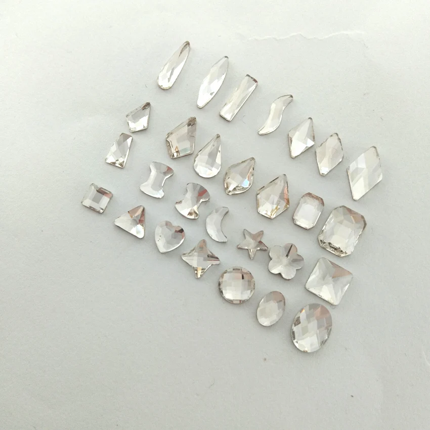 

20pcs Nail Crystals Gems Rhinestones for Nails 3D Nail Art Decorations Flatback Drop Glass Strass Stone Jewelry AB Diamonds DIY