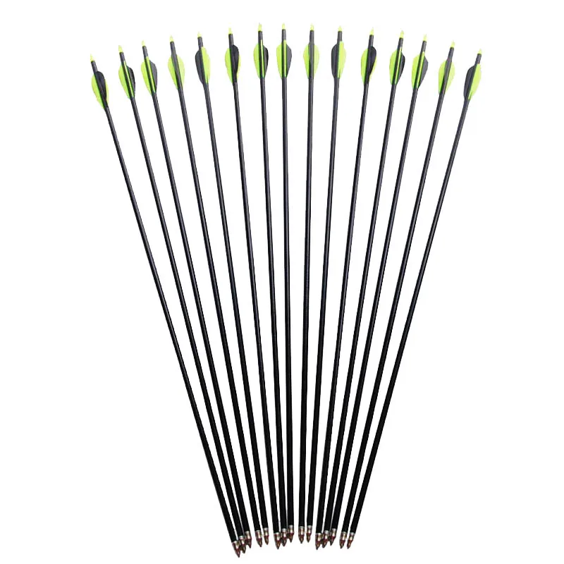 32 inch Fiberglass Shaft Arrows 12X Hunting Target Practice Arrow with Quiver 