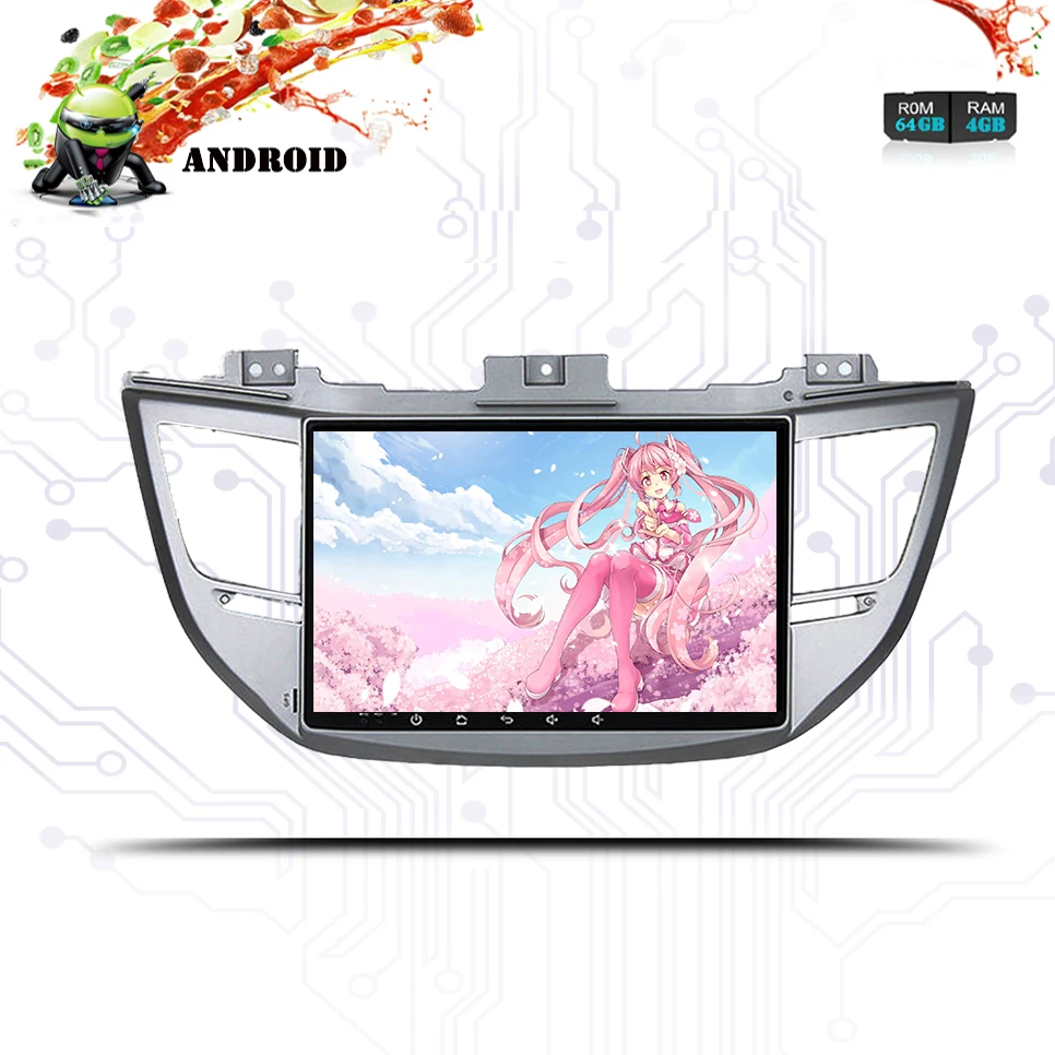 Android 10 0 автомобильный Dvd для Hyundai Tucson/ ix35 2015 2016 2017 2018 с восьмиядерным 4 + 64 Гб радио Gps