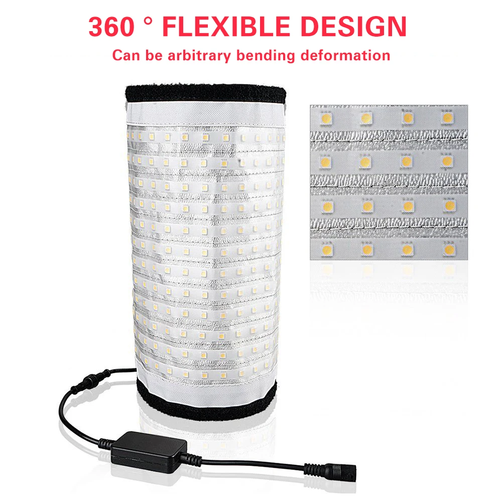  Travor FL-3090 1x3' 30*90cm Flexible LED Fabric Light 576pcs LEDs 5500K Dimmable Photography Light  - 32851334765