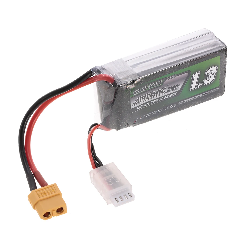 

11.1V 1300mAh 30C 3S Rechargeable Li-Po Battery with XT60 Plug for RC Racing Drone Quadcopter Helicopter Airplane Car Truck
