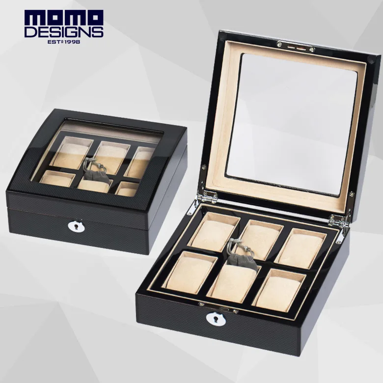 Women watches box wooden watch storage case 6pcs display box show case
