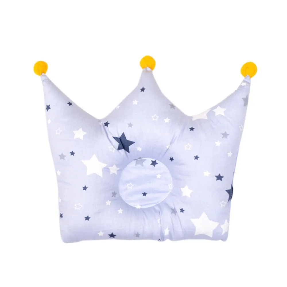 

Baby Pillows Soft Cotton Lovely Cartoon Crown Shape Newborn Baby Anti-rollover Head Positioner Sleep Shaping Pillow Bedding