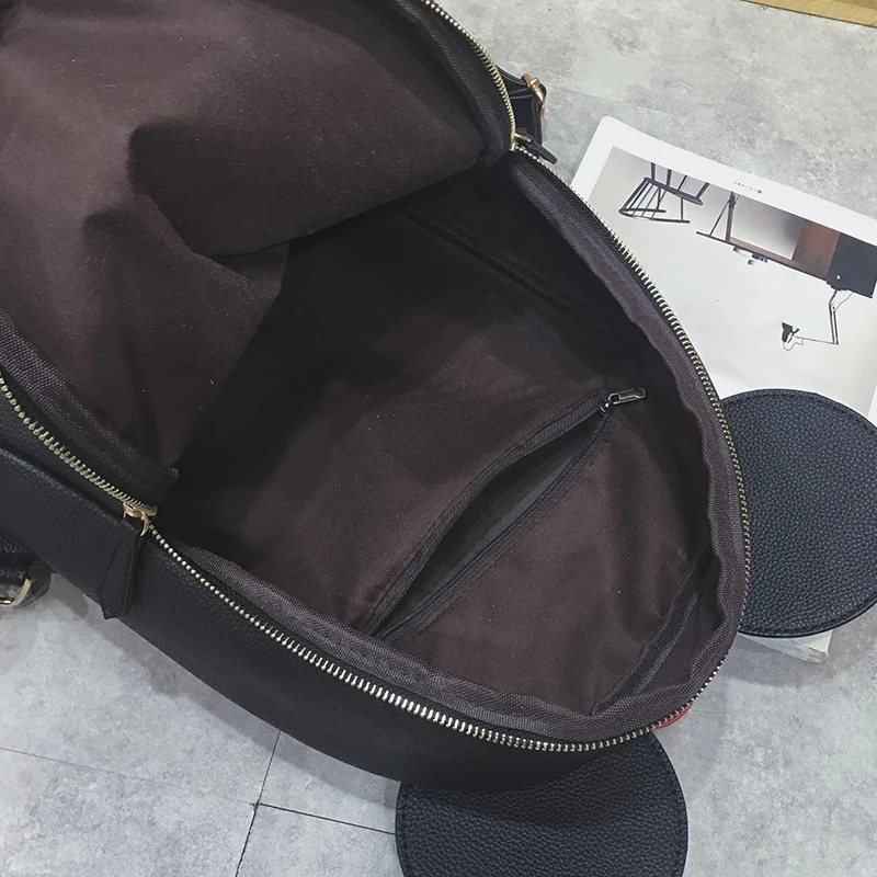 BENVICHED Модный женский рюкзак с Микки и Минни, черный рюкзак из искусственной кожи, мини рюкзак для путешествий, рюкзак с принтом животных Y296