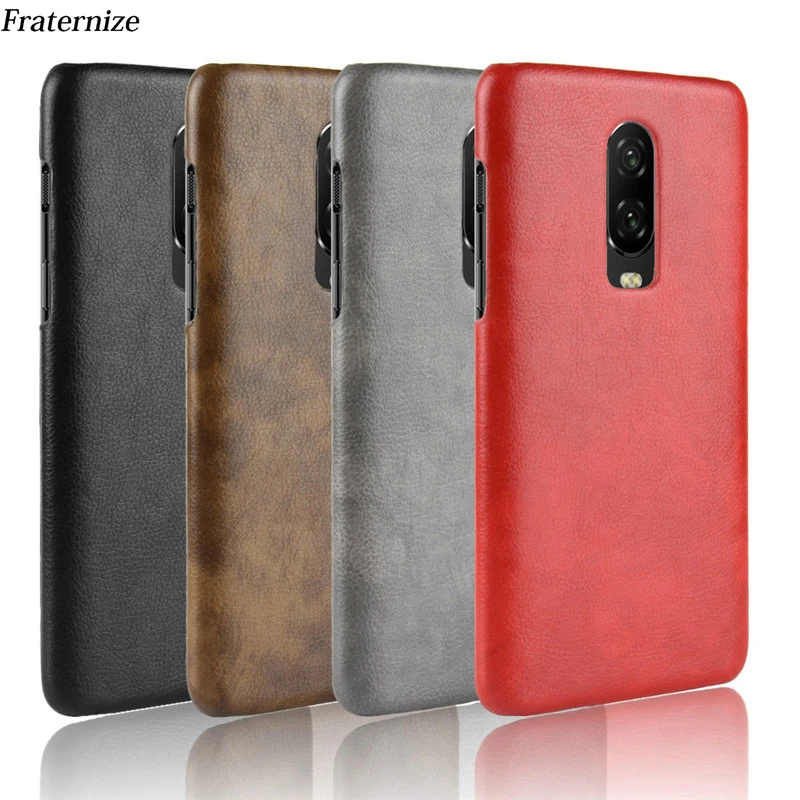 Oneplus 6 Vintage Leather Case shell Ultra Thin Hard Back Cover For One plus A6000 Protective Phone cases coque Capa |