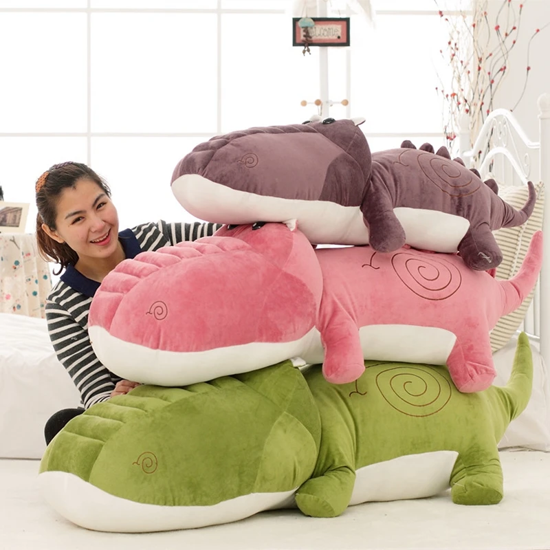 Dorimytrader Large Cuddly  Animal Crocodile Plush Toy Big Stuffed Soft Cartoon Alligator Pillow Children Play Doll Lover Gift 160cm 140cm 120cm 100cm DY50009 (13)