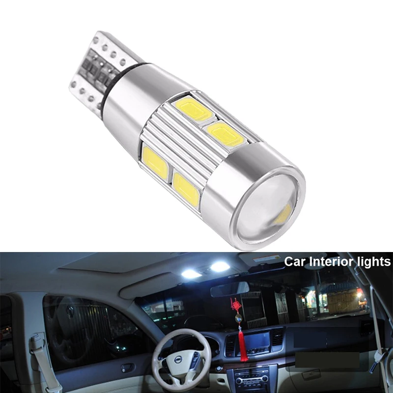 2 шт. Автомобильные светодиодные лампы T10 W5W 10SMD для указателей поворота и заднего
