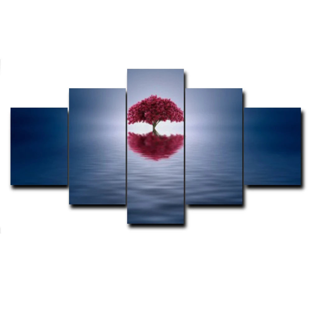 

Modern Poster Tree Sea Natural Scenery Canvas Oil Painting Wall Artwork for Living Room Decor Home Wedding Decoration No Frame