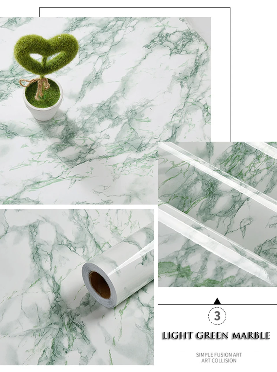 Marble Waterproof Dining Table Wall Stickers Vinyl Self Adhesive Wallpaper Decorative Film Cabinets Countertop Contact Paper DIY