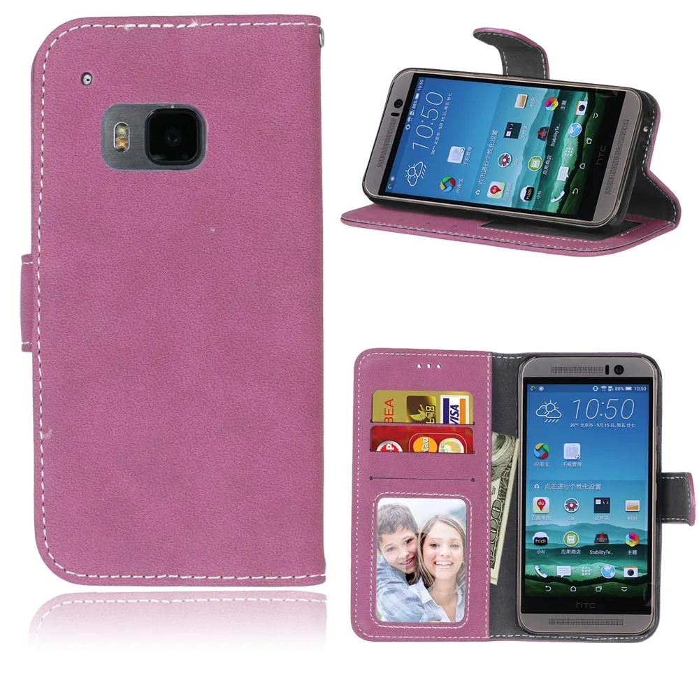 

Retro Leather Wallet Cases For HTC One M9 Luxury Magnetic Flip Cover For HTC M9 Phone Cases Covers with Card Slots Bag