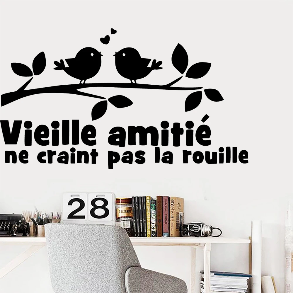 

Cartoon French Pattern Phrase Vinyl Wallpaper Decor For Living Room Vinyl Bedroom Removable Wall Sticker vinilo decorativo
