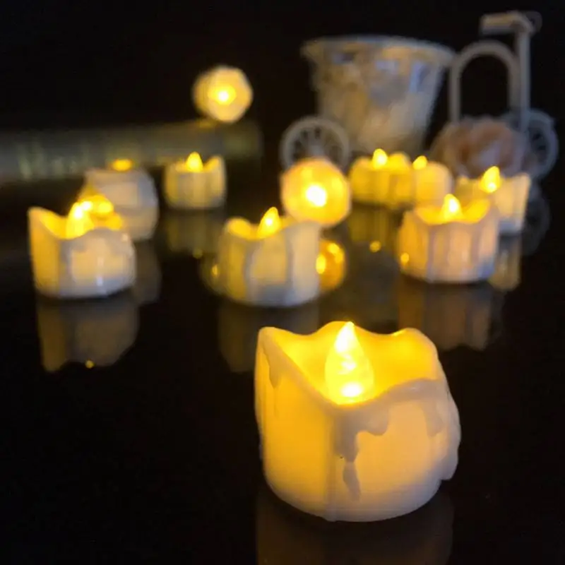 yellow flicker battery candles plastic electric candles flameless tea lights for christmas halloween wedding decoration - Halloween Light Bulbs yellow flicker battery candles plastic electric candles flameless tea lights for christmas halloween wedding decoration - Halloween Light Bulbs