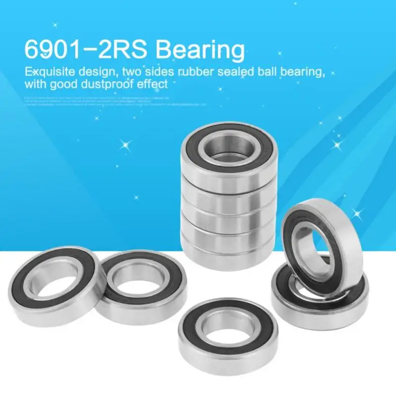 10 шт. подшипники 6901 2RS резиновые герметичные Глубокие шаровые 12x24x6 мм Rolamento Rodamientos