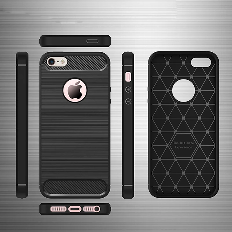 Mobile Phone Back cover For Iphone 5 SE 5se case original Carbon Fiber Texture Brushed