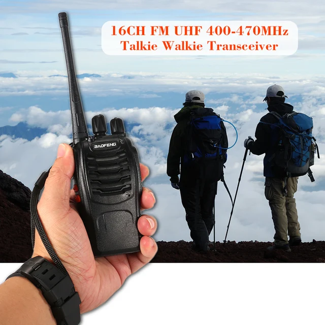 BAOFENG BF-888S 2PCS Talkie Walkie 16CH FM UHF 400-470MHz 2-way Radio Transceiver Portable Interphone Long Distance Flashlight