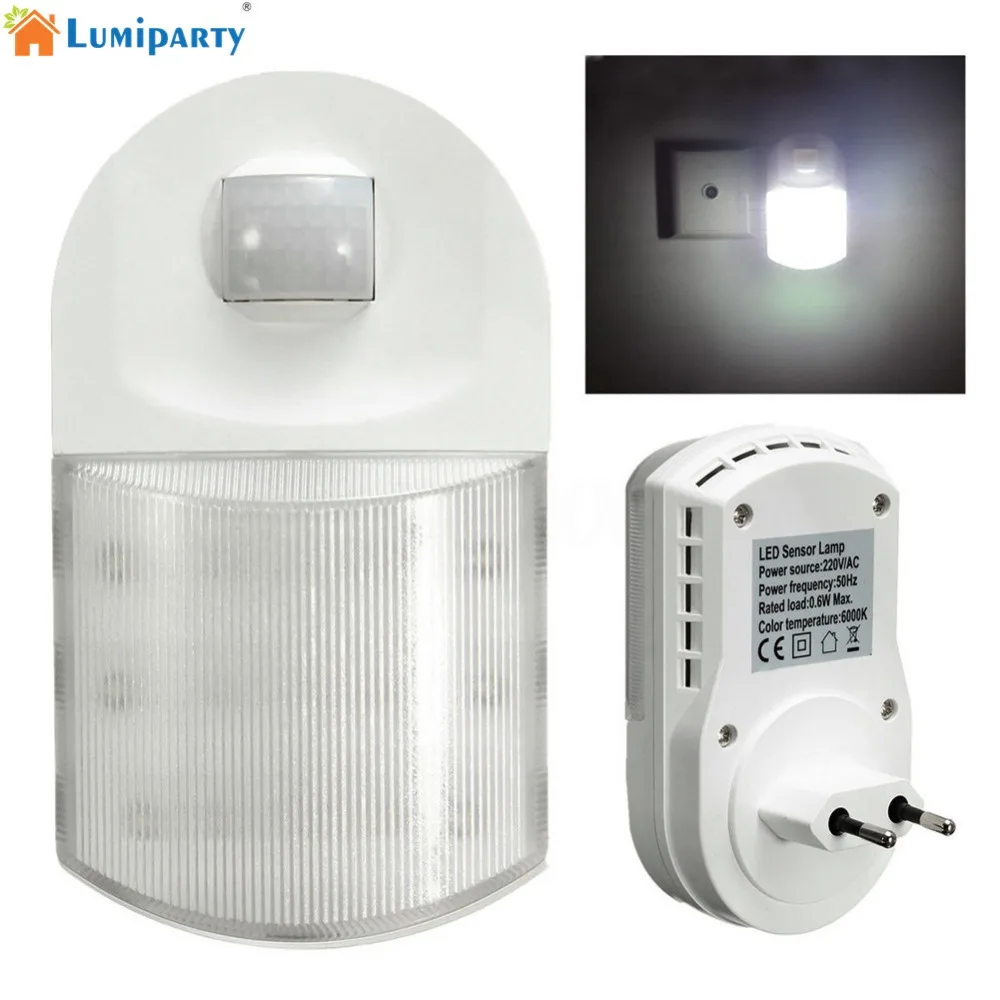 

LumiParty 0.6W Infrared Motion Sensor 9 LEDs Night Light Home Hallway Bedroom Wall Lamp with EU Plug Lighting Indoor