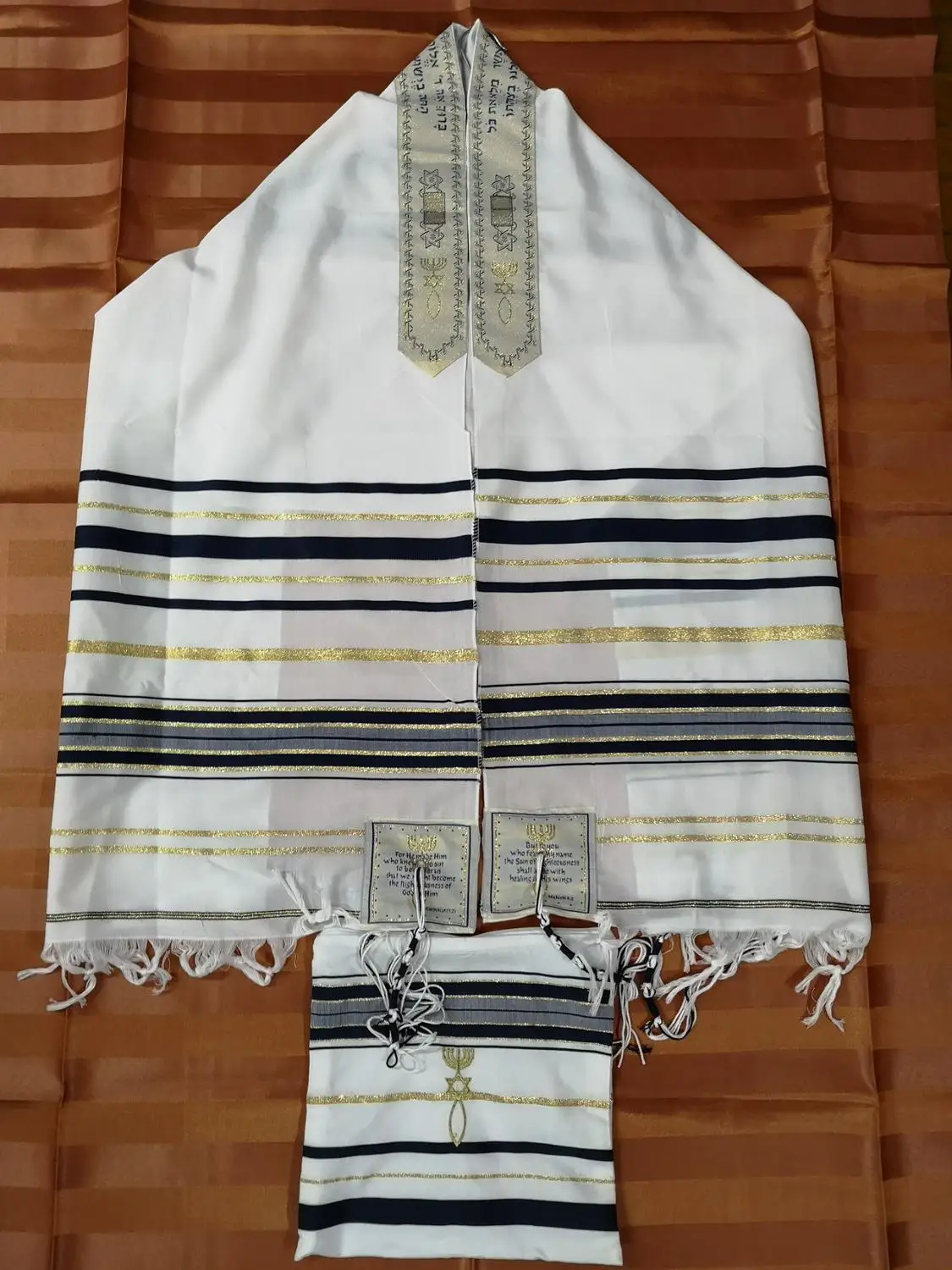 Messianic Jewish Tallit Talit Prayer Shawl & Talis Bagshawl blackbag