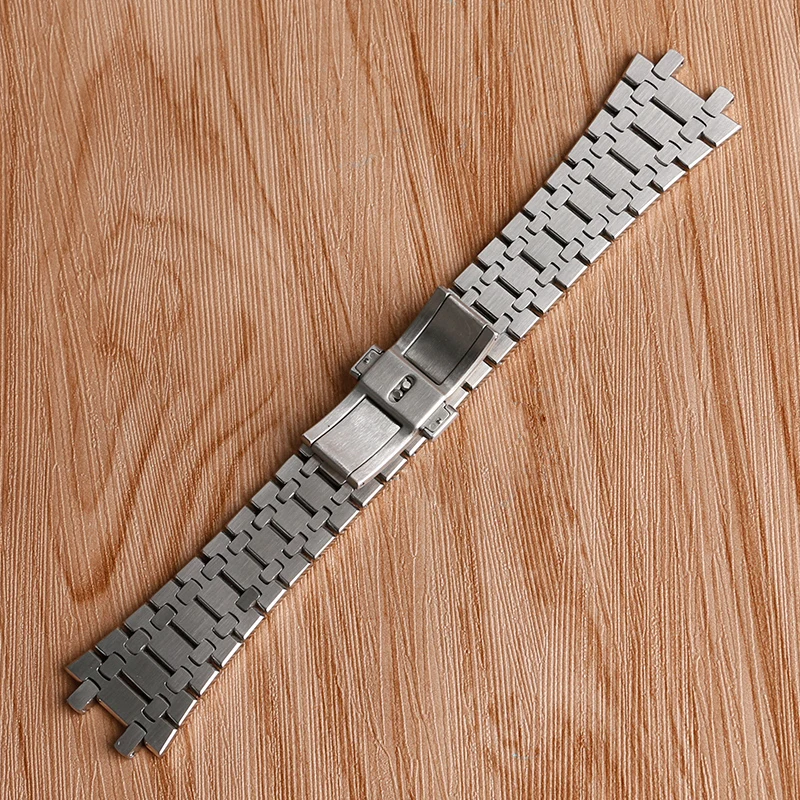 28 мм Серебряный роскошный ремешок для наручных часов, ремешок из нержавеющей стали, безопасная пряжка-бабочка для AP Watch