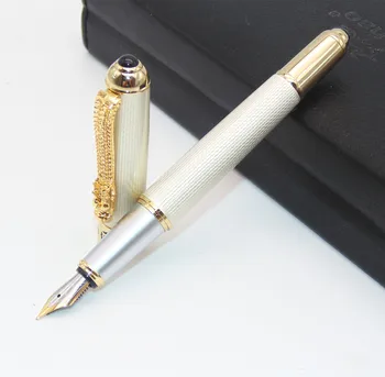 

JINHAO 1000 Pearl white Dragon senior gift Fountain Pen Nib medium New