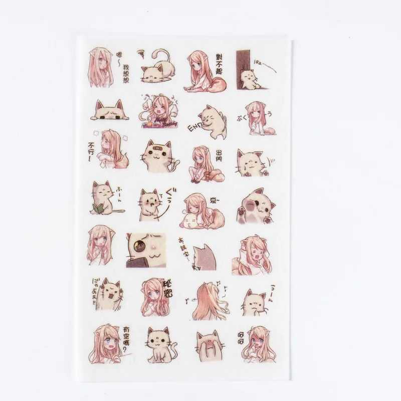 6 шт./упак. милые носочки для девочек и кошка Бумага Стикеры украшения дневник в стиле Скрапбукинг этикетка Стикеры из Кореи Kawaii парфюмерией