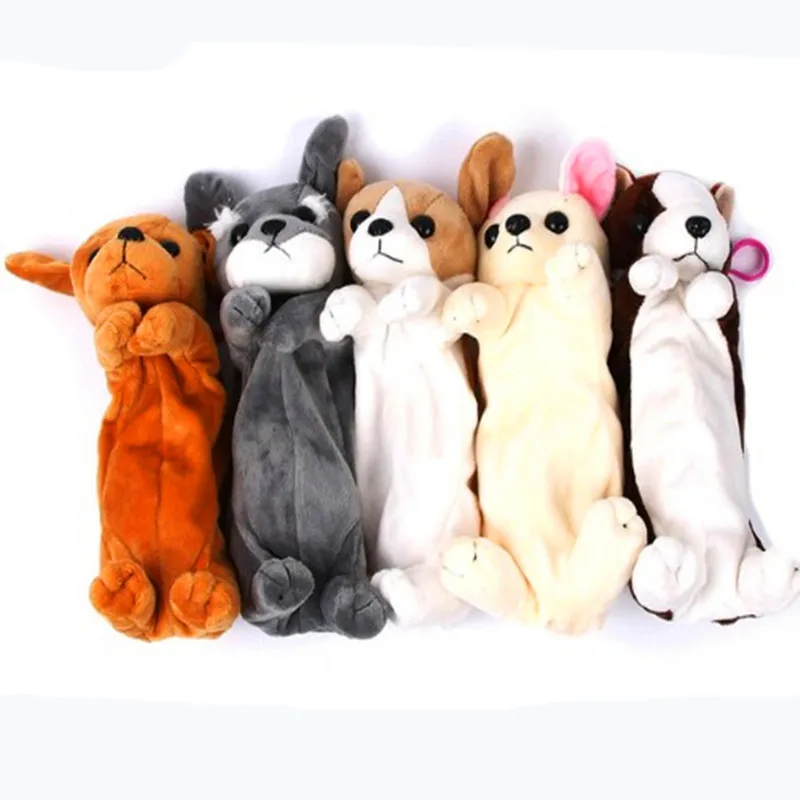 

MIRUI Cartoon animal Plush Pencil Case Kawaii Dog Puppy Pencil Bags For Kids child Stationery Pencil Box School office supplies