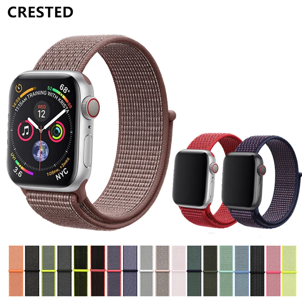 

Nylon strap For Apple Watch band 42mm 38mm iwatch 4/3 Band 44mm 40mm Bracelet Sport loop watchband for apple watch 4 3 21 series