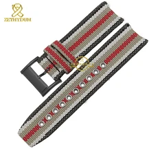 Nylon bracelet style de la mode Britannique montre fond de la sangle en cuir véritable bracelet 22mm bande de montre accessoires pour BU7600 BU7601